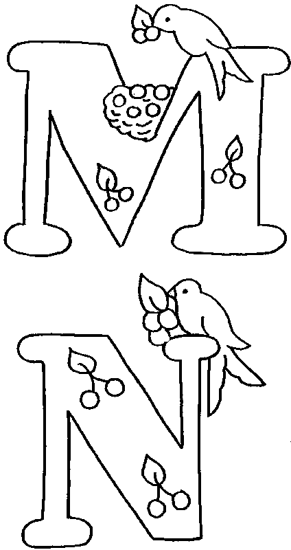 Coloriages alphabet oiseaux 7