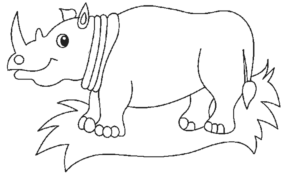 Coloriages rhinoceros 2