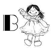 Coloriages alphabet poupee 2