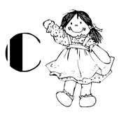 Coloriages alphabet poupee 3