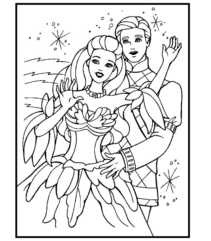 Coloriages barbie lac des cigne 14