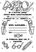 Coloriages invitation anniversaire 2